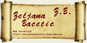 Željana Bacetić vizit kartica